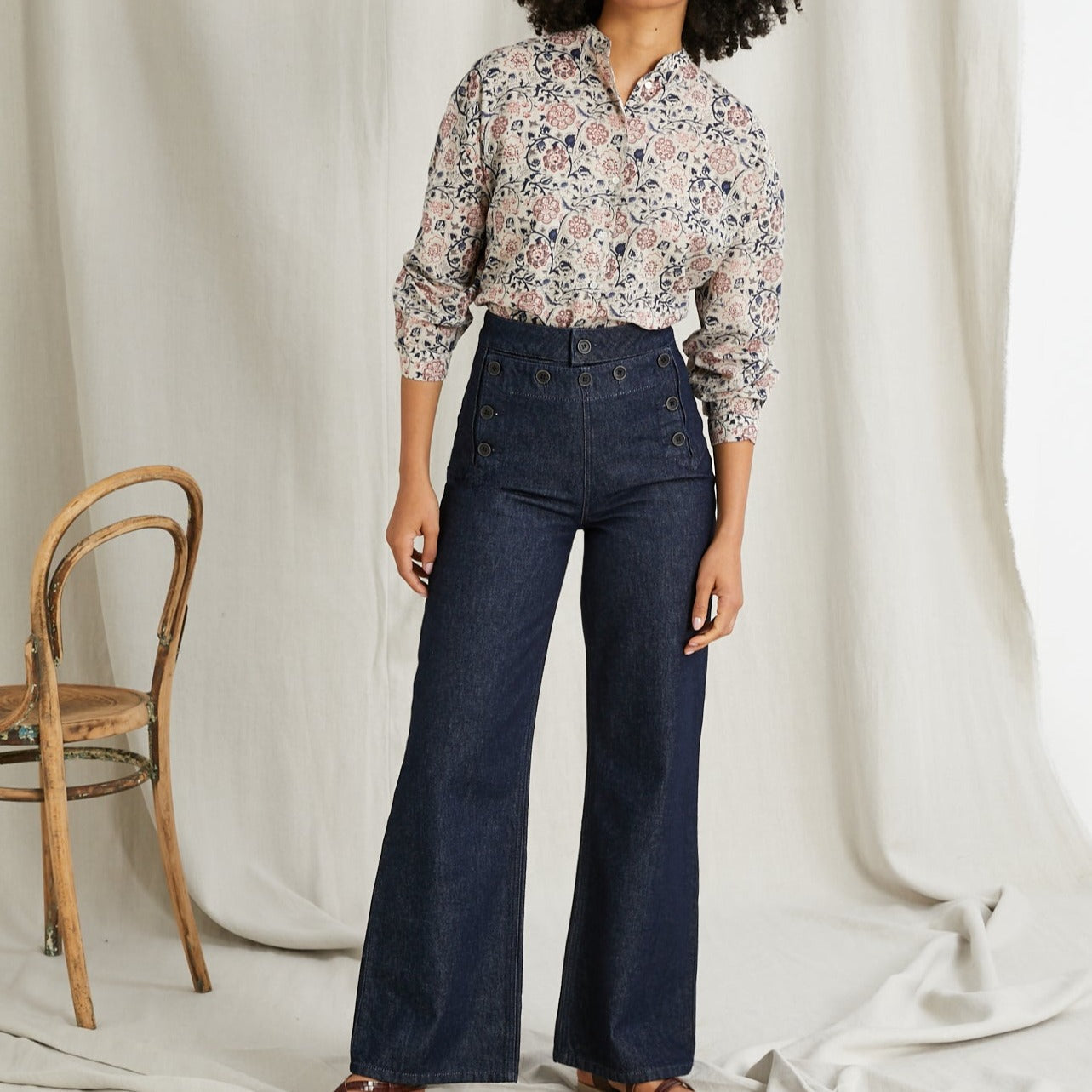 Jean Denim A Ponts R - Bleu Fonce DelaVeste - Femme