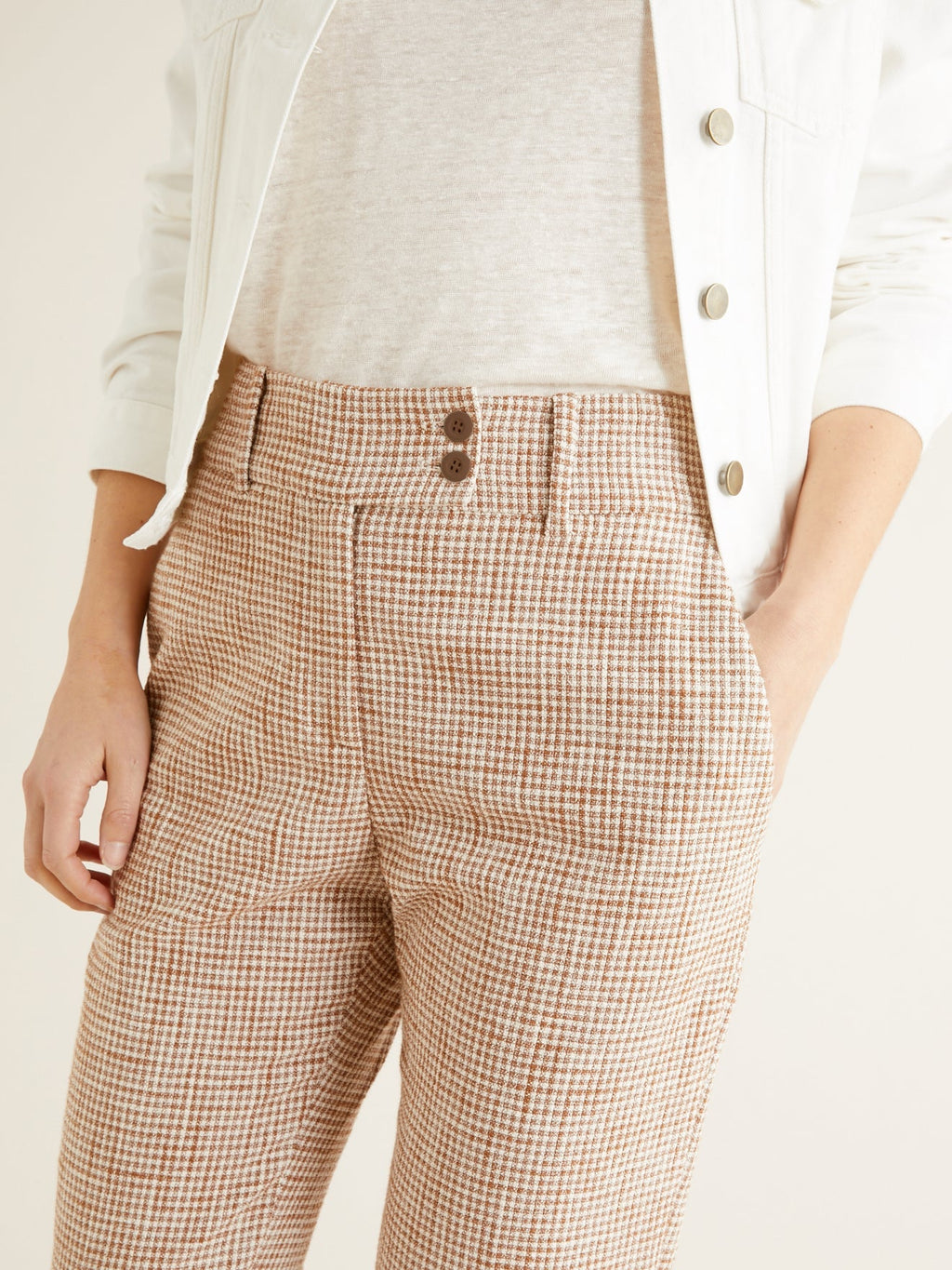 Pantalon Vichy Marr - Marron Moyen Multicolore - Femme