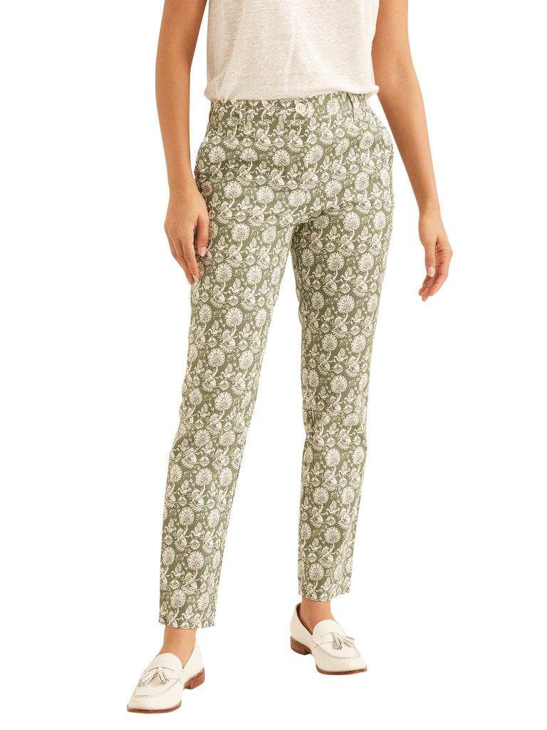 Cyrillus - Chino India Kak - Vert Moyen Imprime - Femme