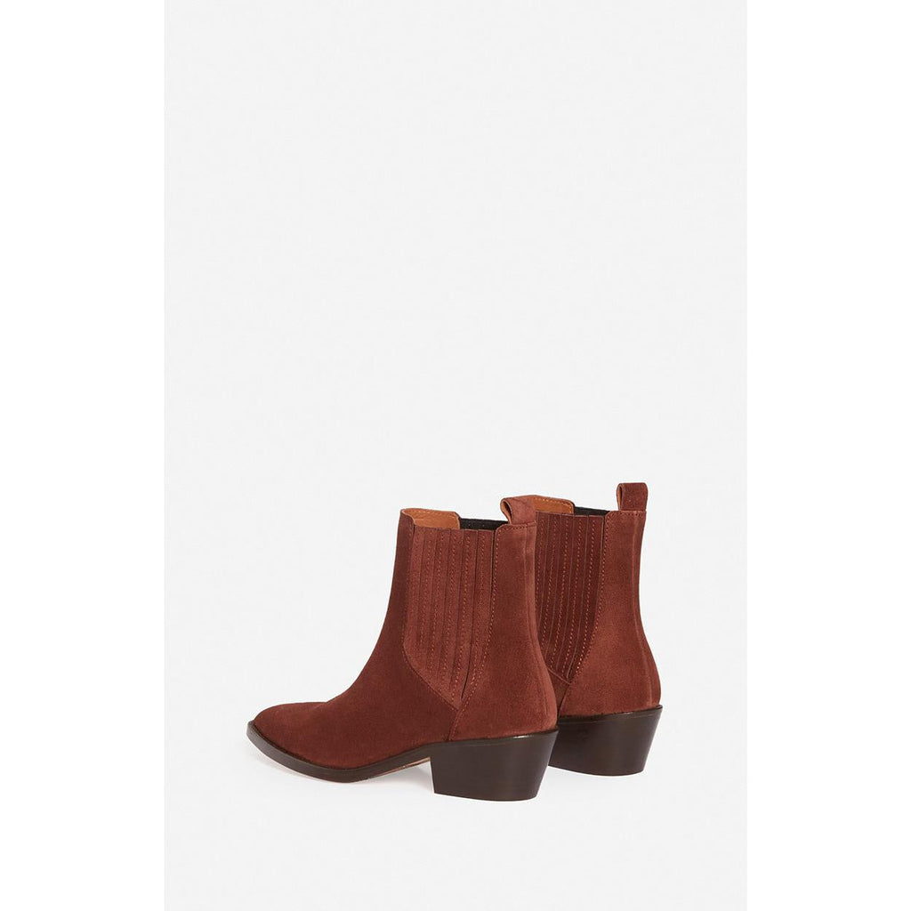 Vanessa Bruno - Bottines Santiags En Cuir Suéde - Cognac