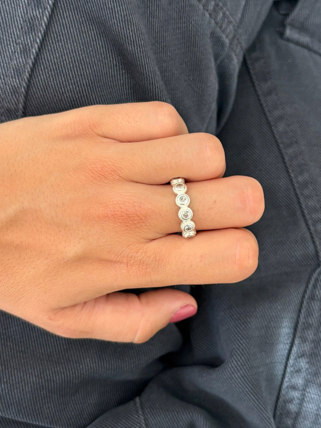 Bague Lágrima Blanco Plata