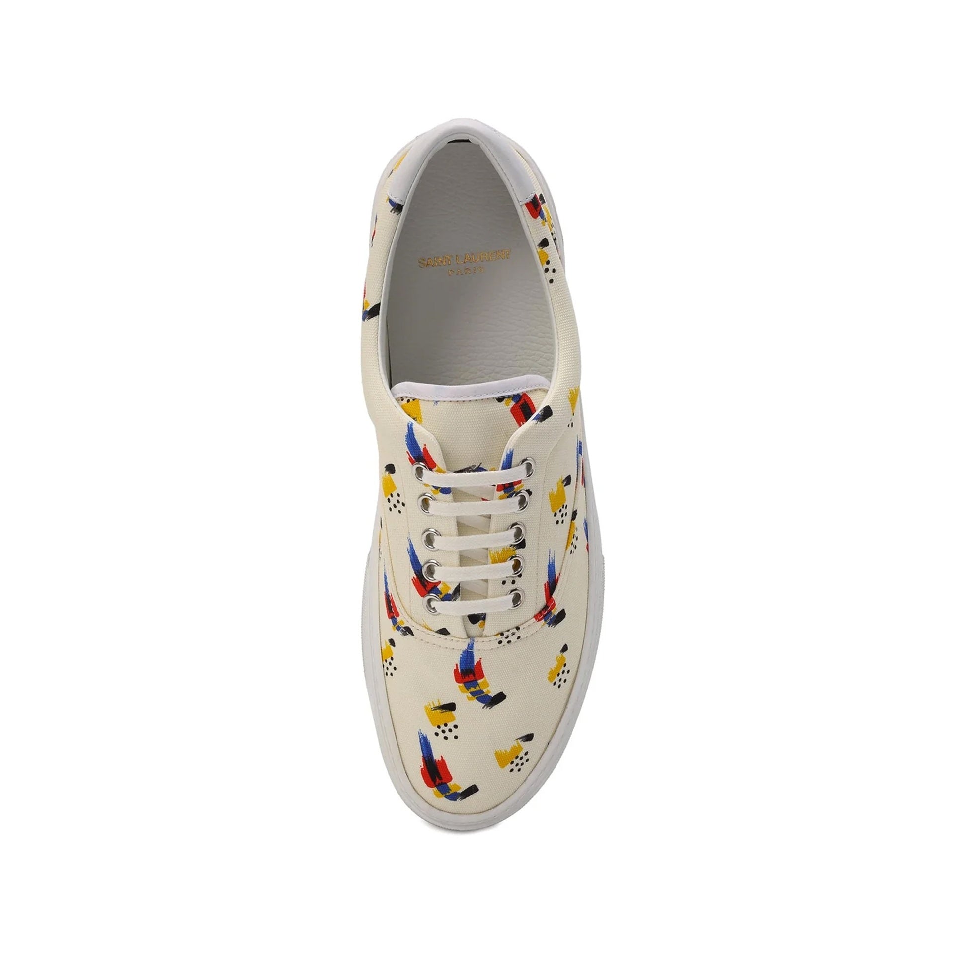 Baskets Saint Laurent Printed Canvas - White - Homme