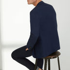 Blazer Coton/Li - Bleu Moyen Uni - Homme