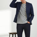 Blazer Coton/Li - Bleu Moyen Uni - Homme
