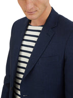 Blazer Coton/Li - Bleu Moyen Uni - Homme