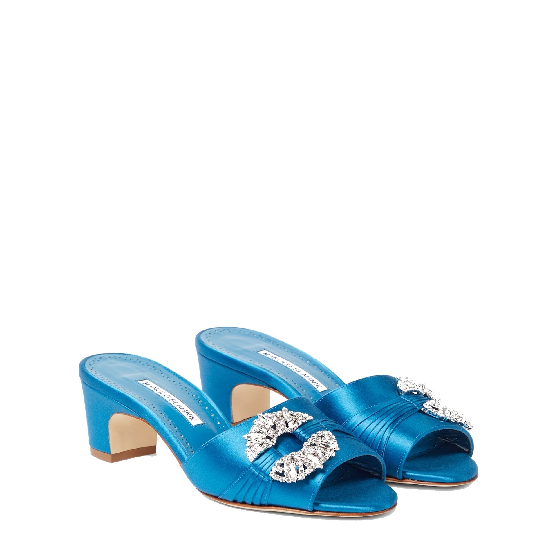 Mules Manolo Blahnik Prinap 050 Satin - Blue - Femme