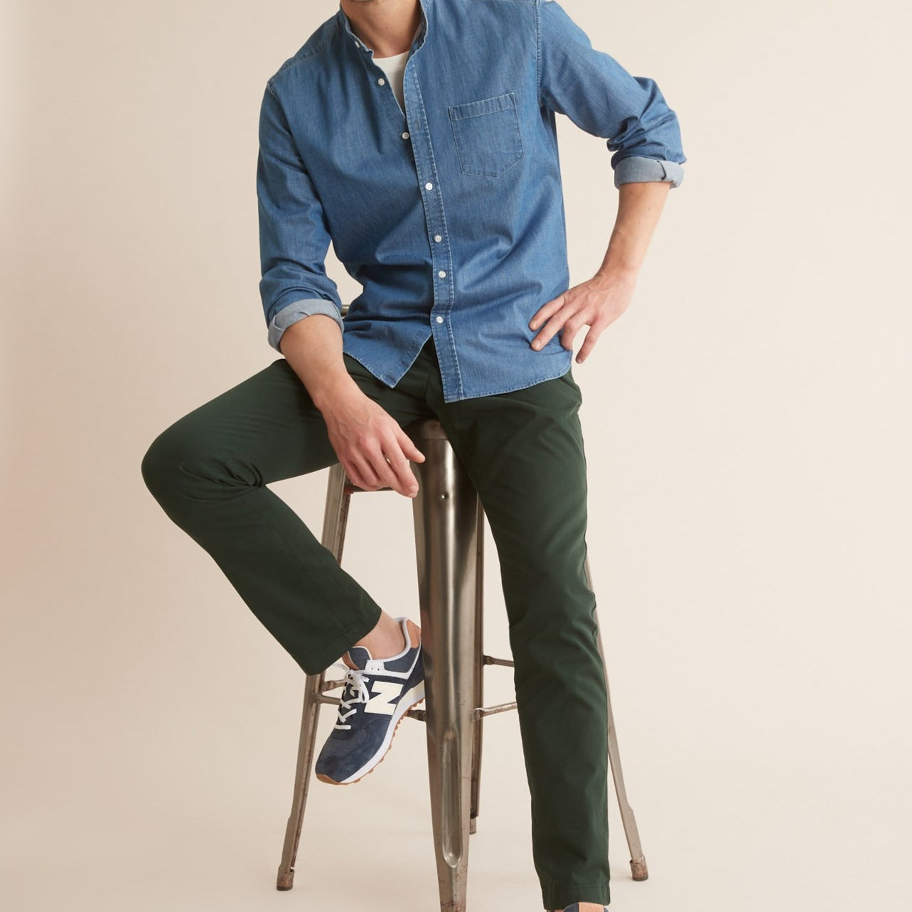 Chino Reg - Beige Clair Uni - Homme