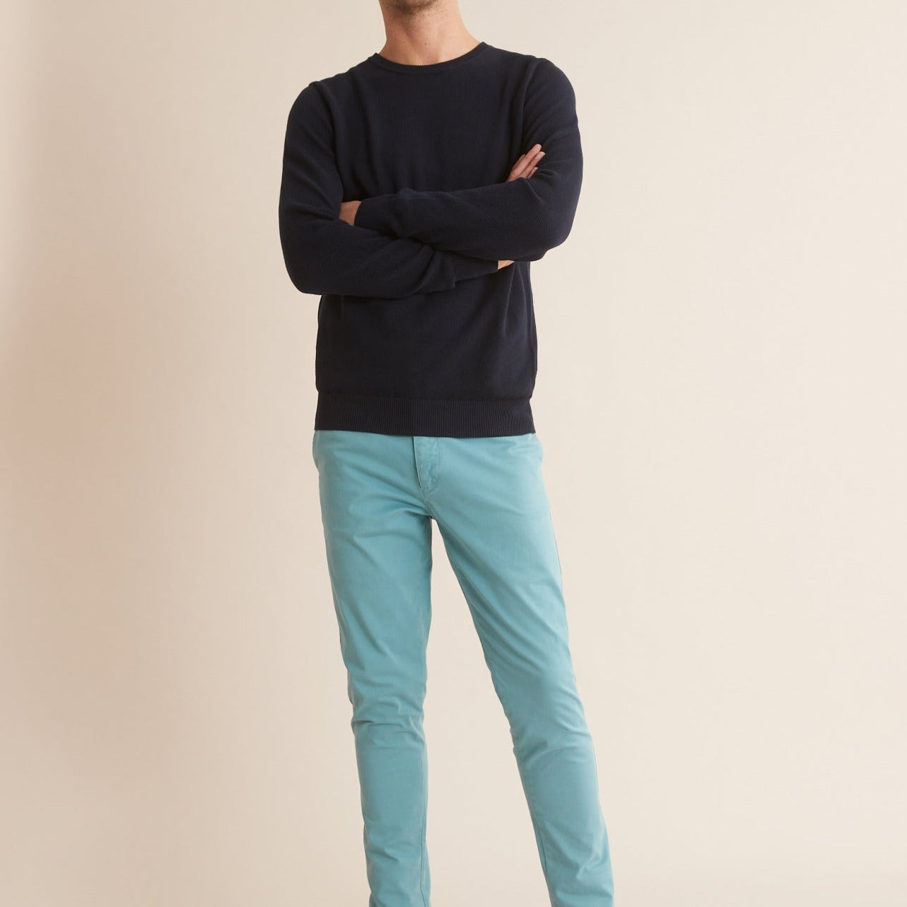 Chino Slim Mi S - Bleu Fonce Uni - Homme