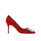 Escarpins Manolo Blahnik Tuberian 90 Suede - Red - Femme