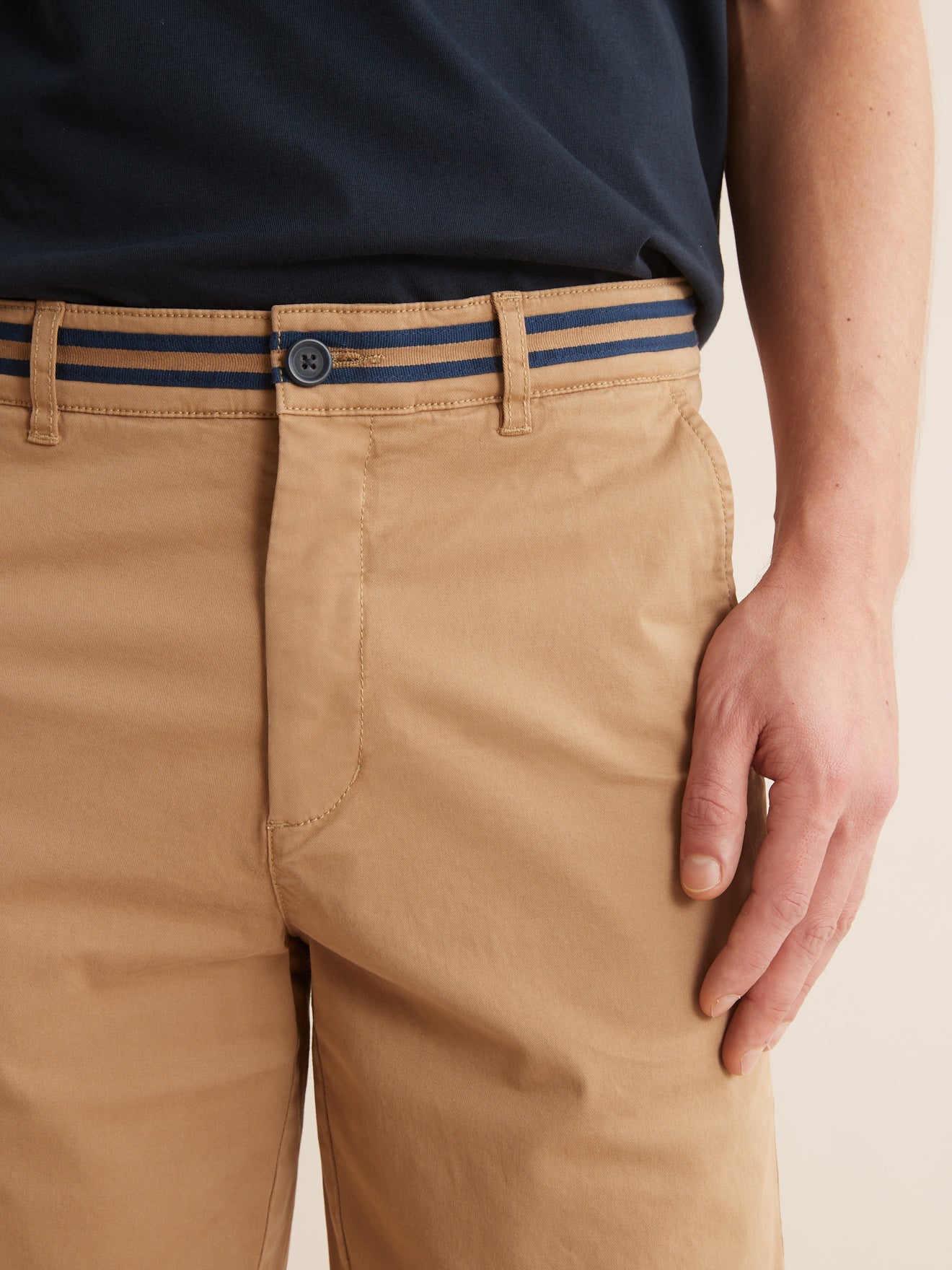 Bermuda Grs Grain - Beige Clair Uni - Homme