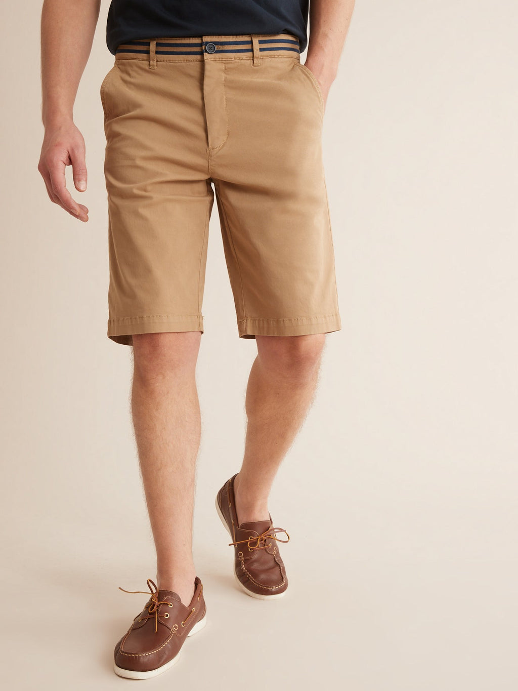 Bermuda Grs Grain - Beige Clair Uni - Homme