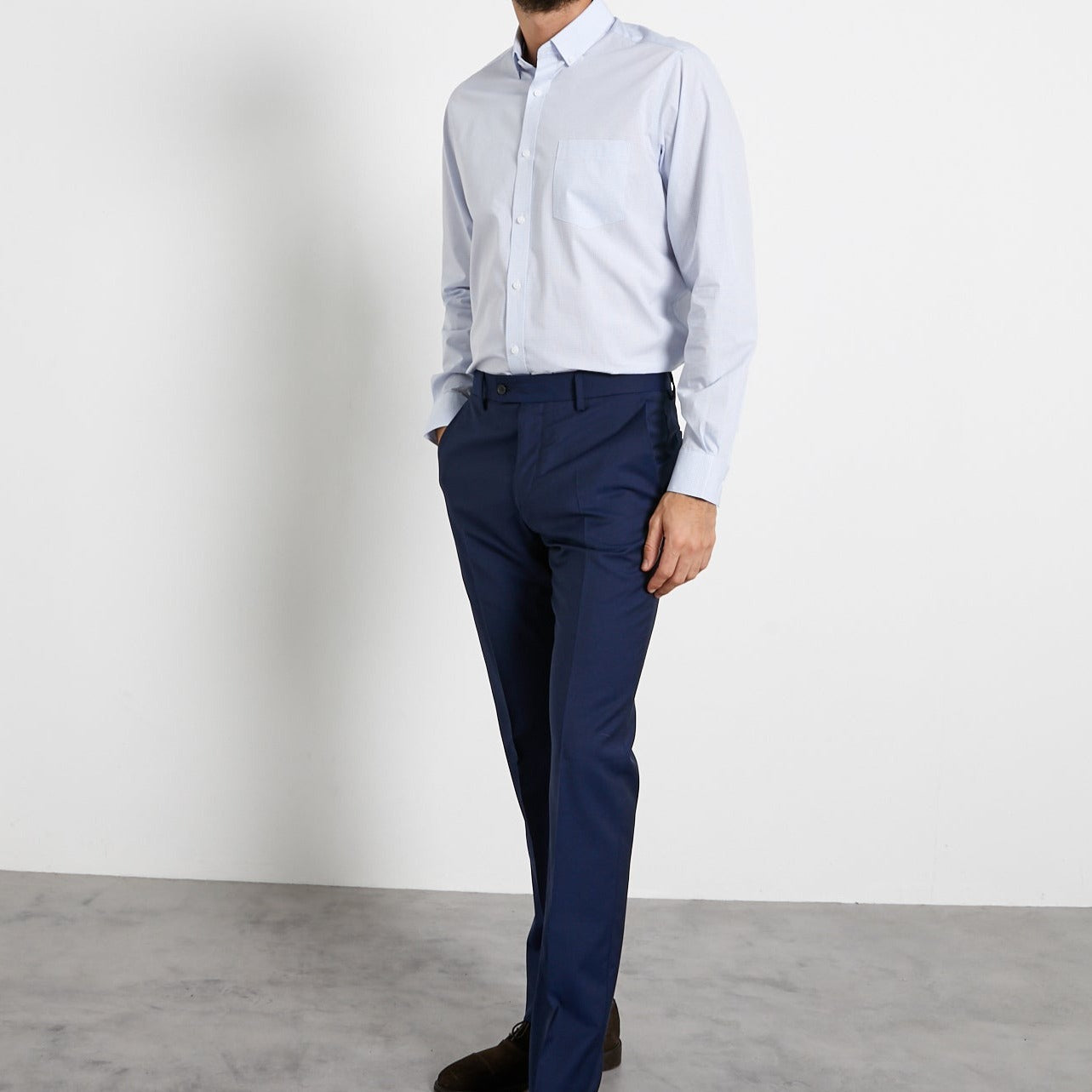 Chemise Cla Ni Car - Blanc Clair Carreaux - Homme