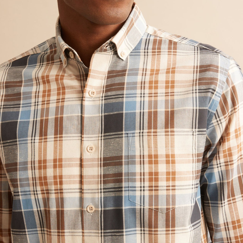 Cyrillus - Chemise Dro Mad - Bleu Clair Carreaux - Homme