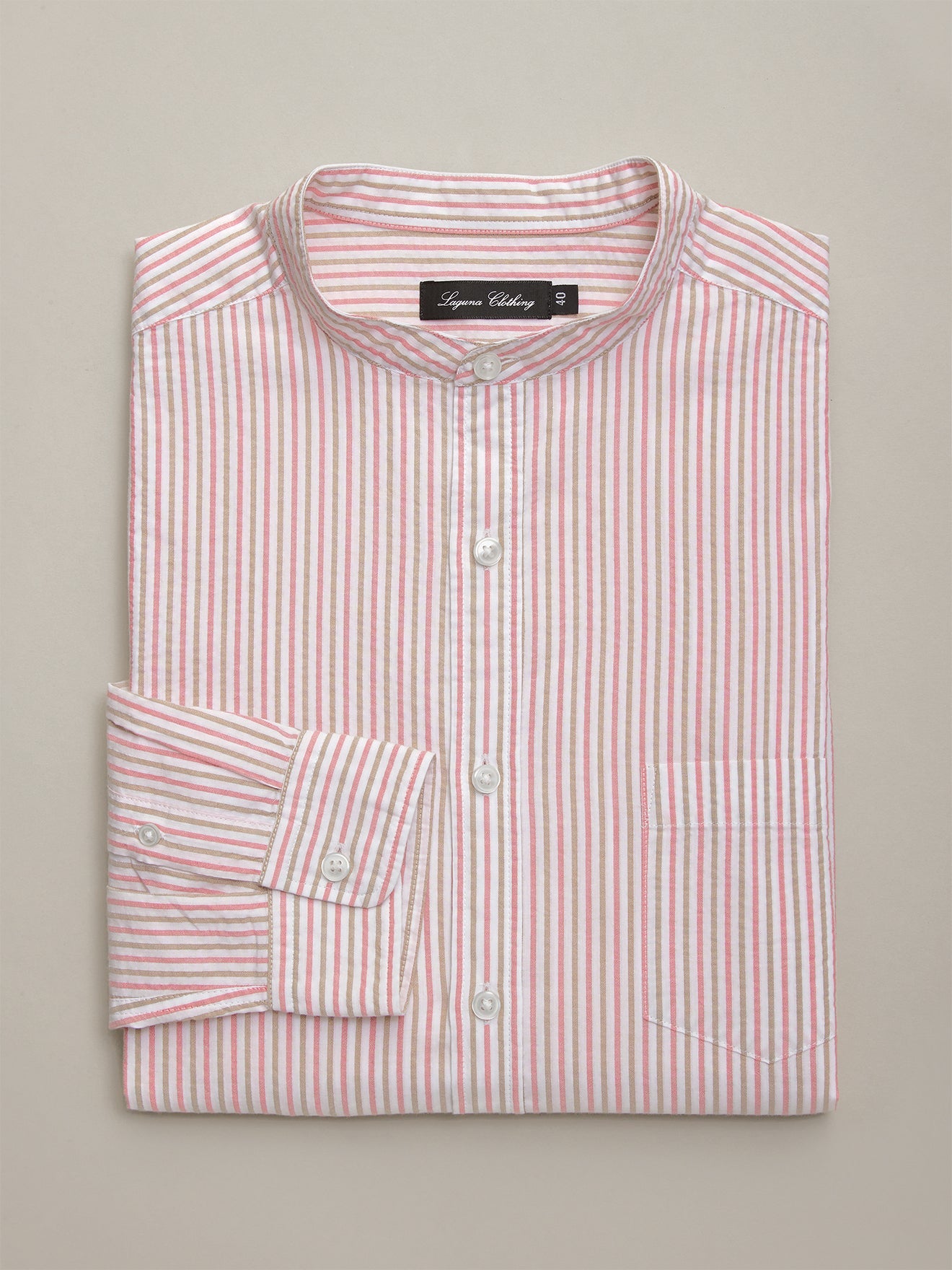 Chemise Sli Cm - Rose Moyen Raye - Homme
