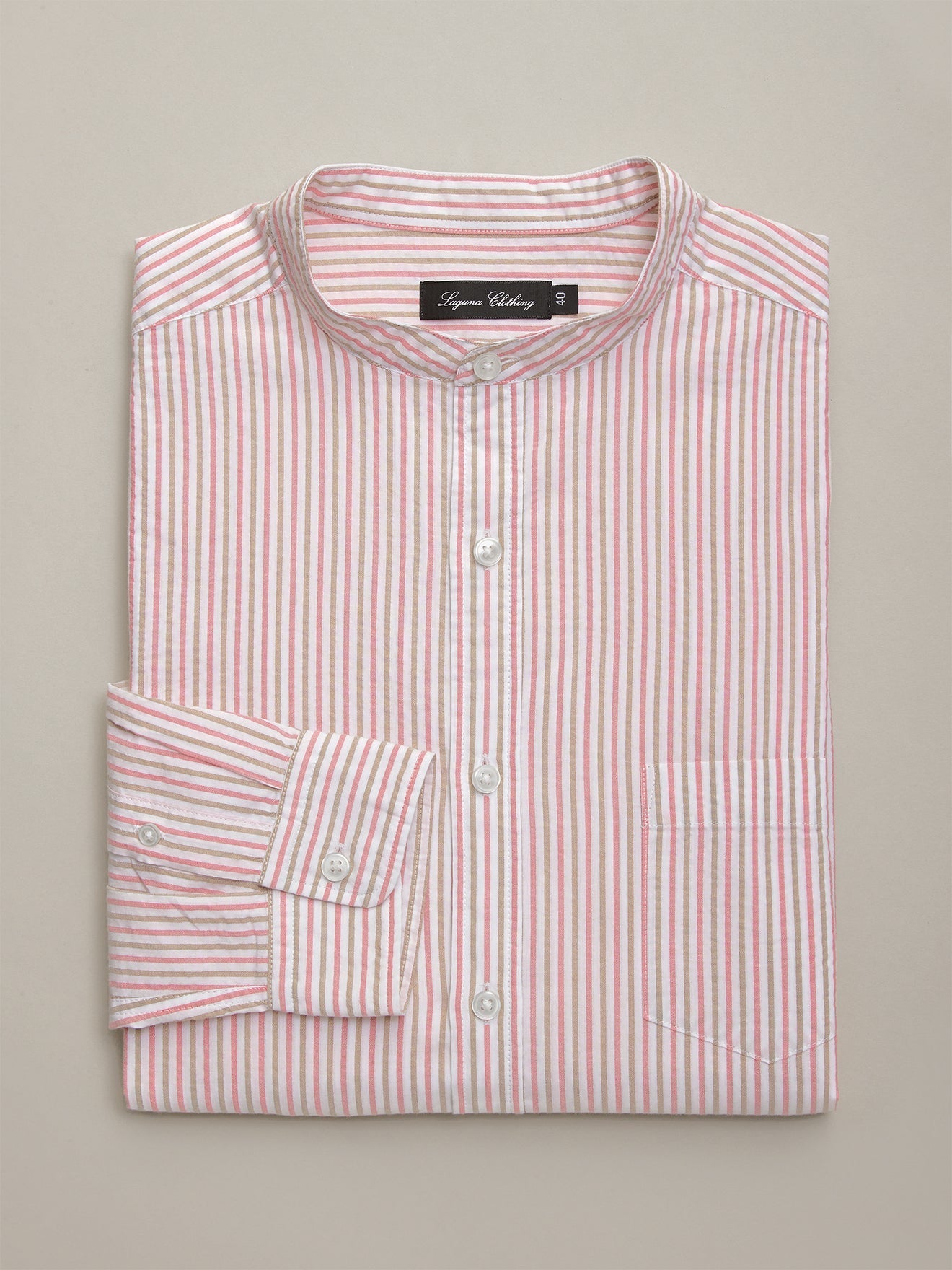 Chemise Sli Cm - Rose Moyen Raye - Homme