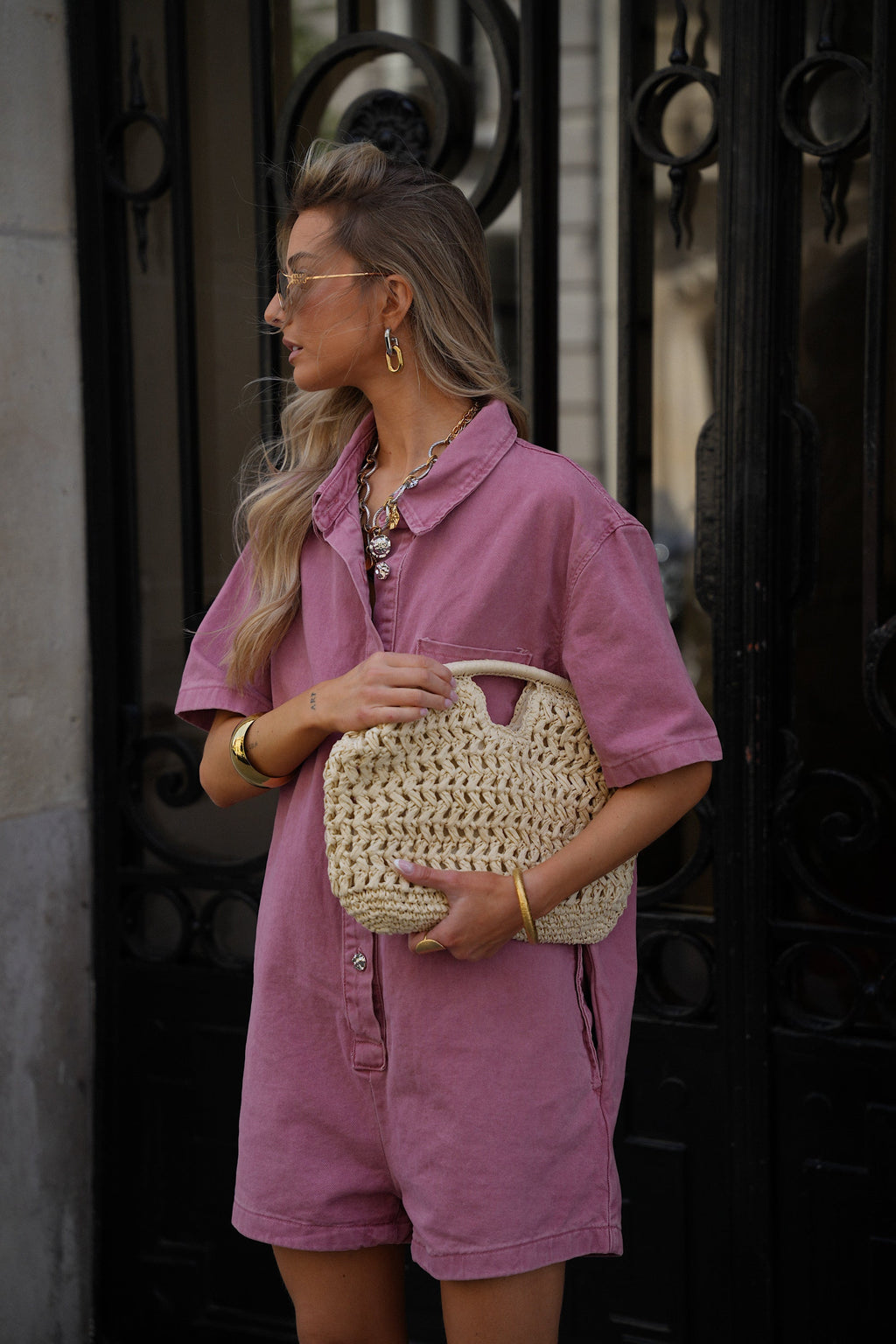 Combishort En Jean Suzon - Vieux Rose