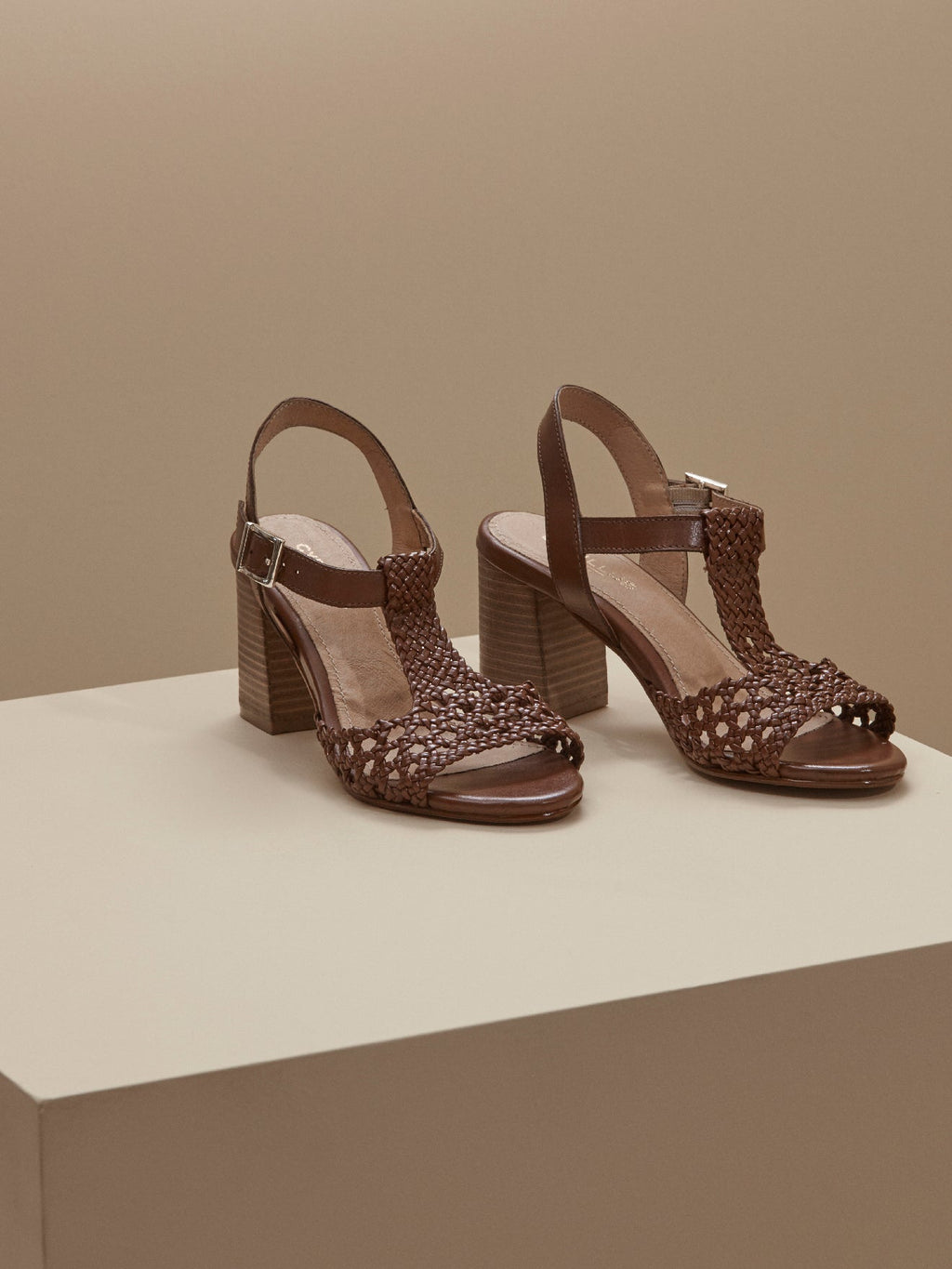 Sandale Cannage - Marron Moyen Uni - Femme