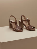 Sandale Cannage - Marron Moyen Uni - Femme