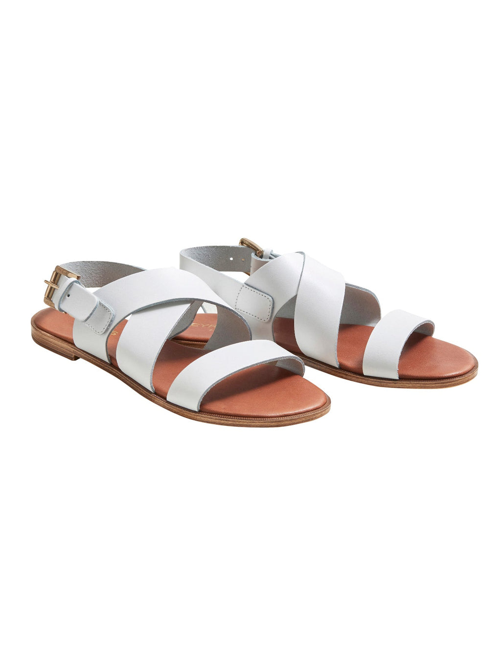 Sandale Boucle - Blanc Clair Uni - Femme