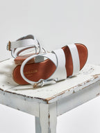 Sandale Boucle - Blanc Clair Uni - Femme