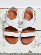 Sandale Boucle - Blanc Clair Uni - Femme