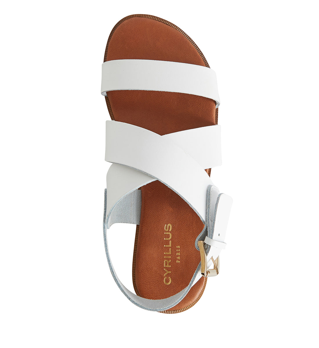 Sandale Boucle - Blanc Clair Uni - Femme