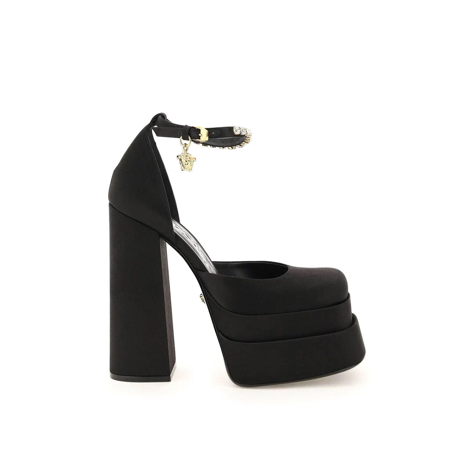 Escarpins - Versace Silk Satin Platform - Black
