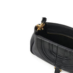 Chloe Leather Marcie Shoulder Bag - Black - Femme
