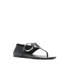 Sandales Saint Laurent Ring Leather - Black - Femme