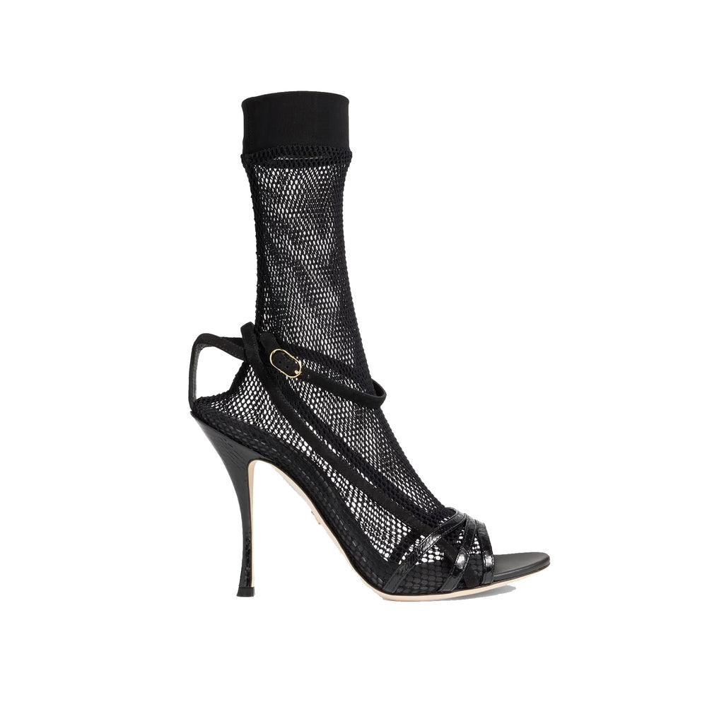 Dolce & Gabbana Fishnet Sandals - Black - Femme