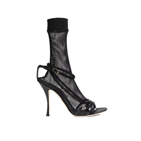 Dolce & Gabbana Fishnet Sandals - Black - Femme