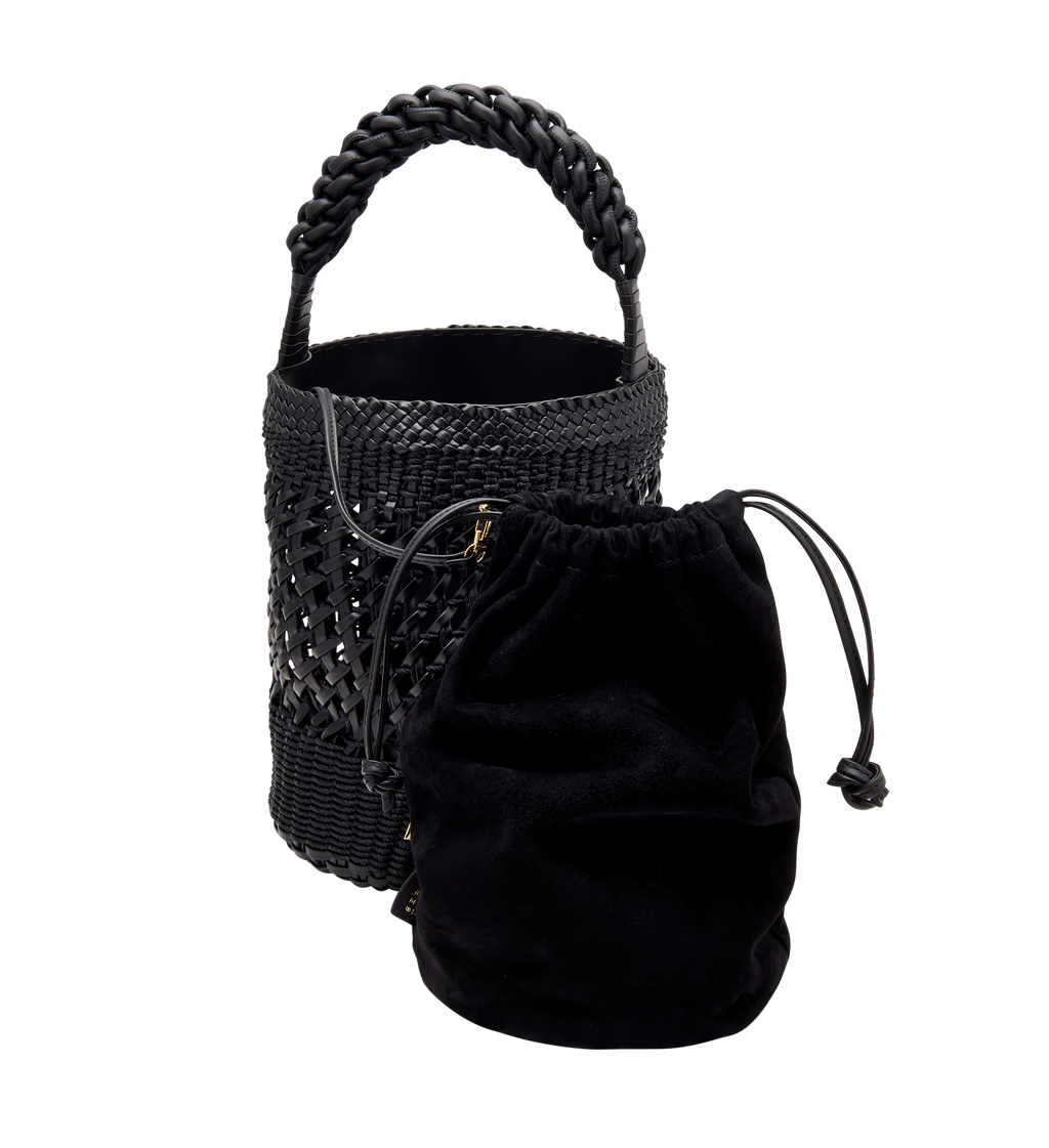 Almeria Black Large Bucket Bag