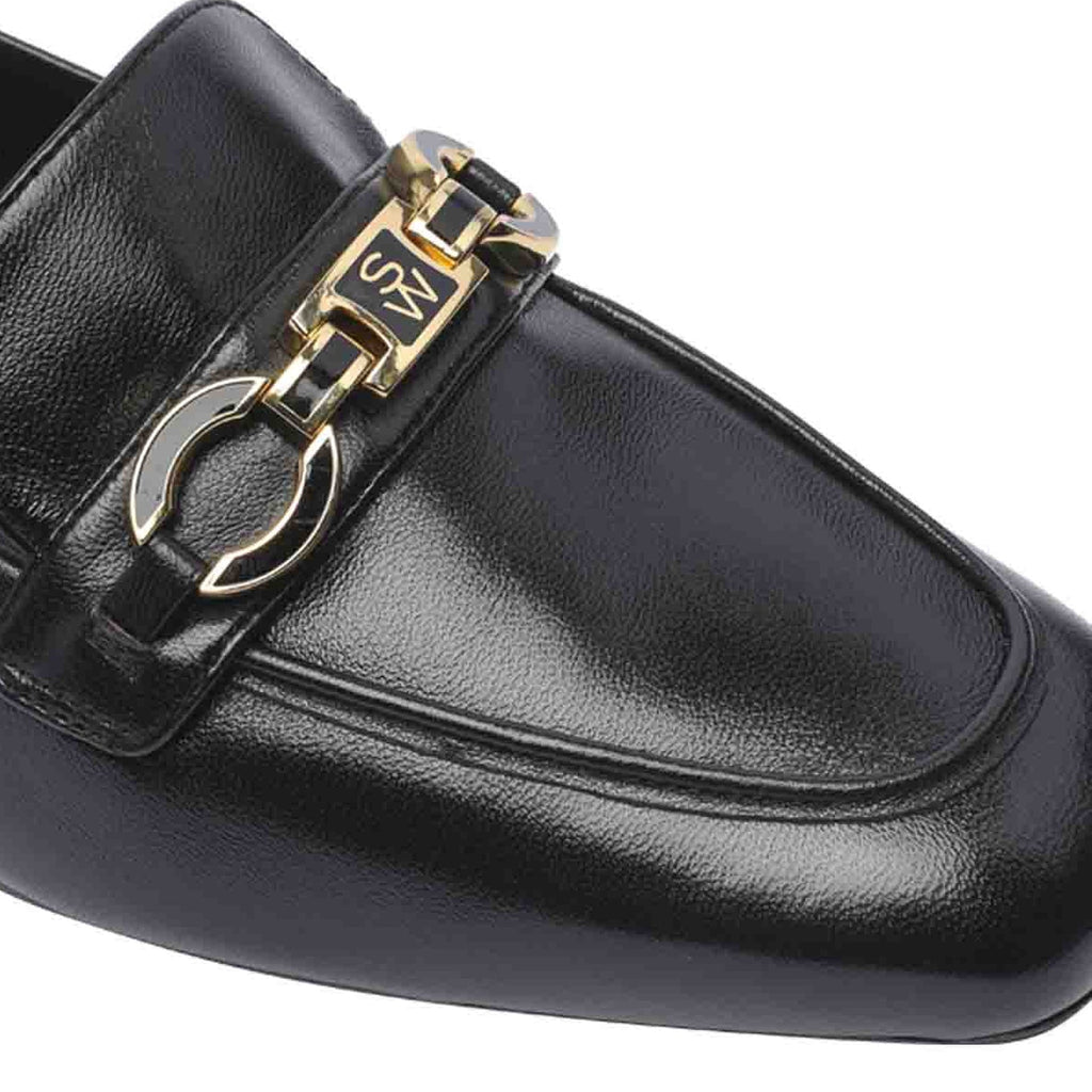 Mocassins - Stuart Weitzman Signature Square Leather - Black
