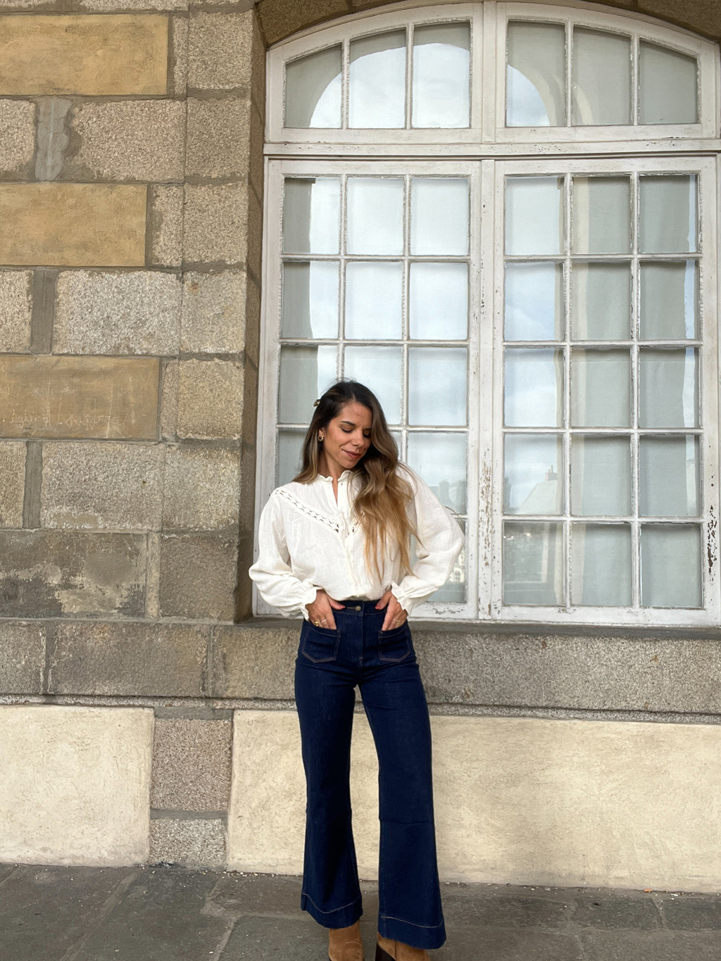Blouse Brodée Écrue Angèle