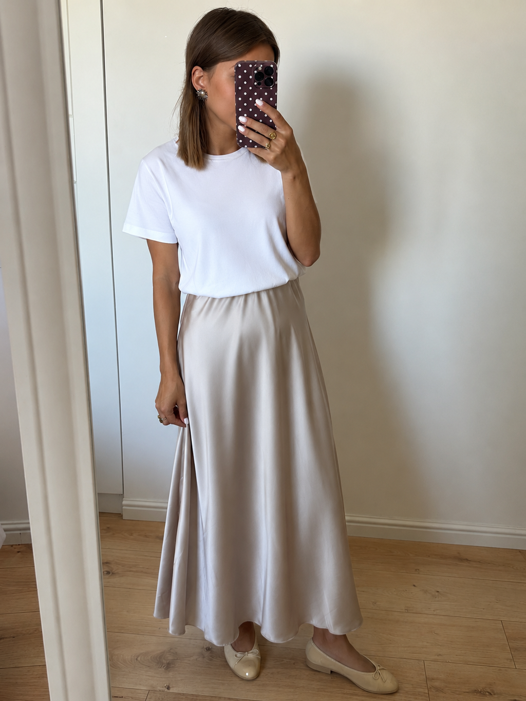 Jupe Satin Beige