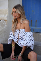 Blouse À Pois Sola - Blanc/Noir