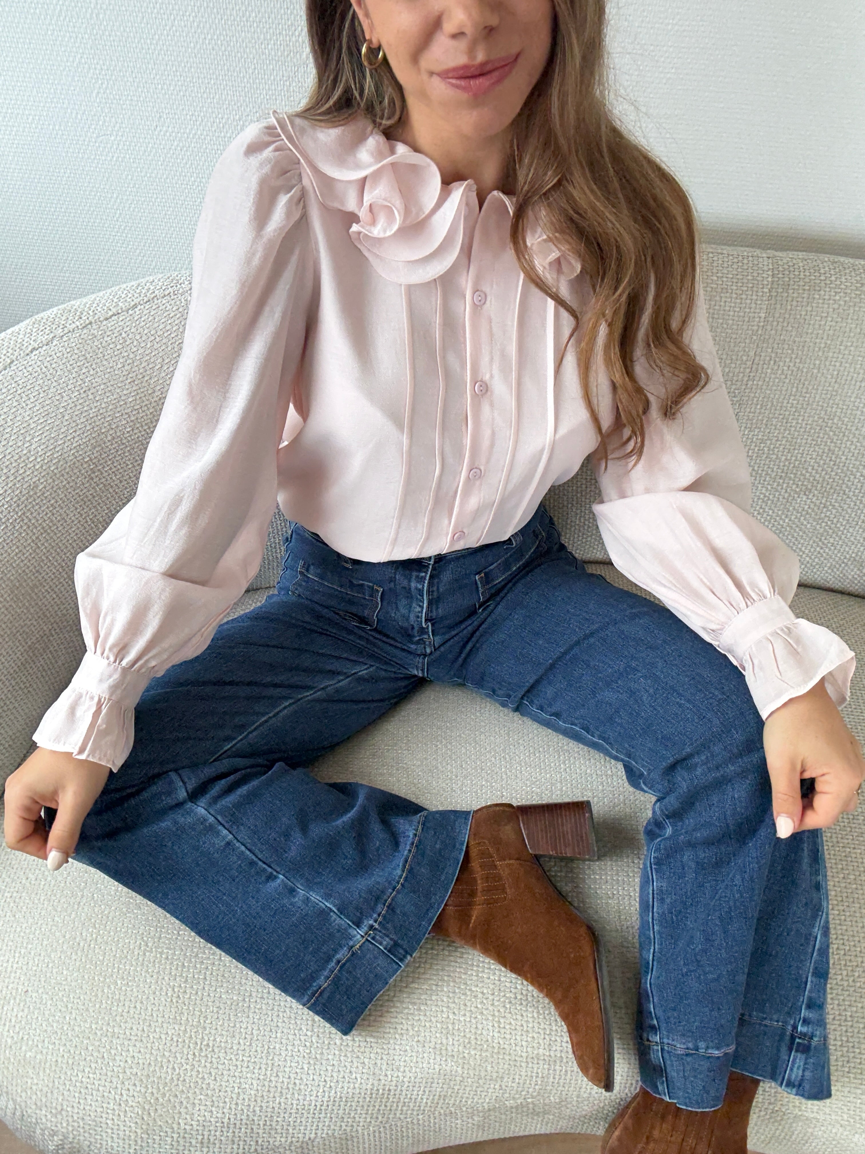 Blouse Brune Doux Rose