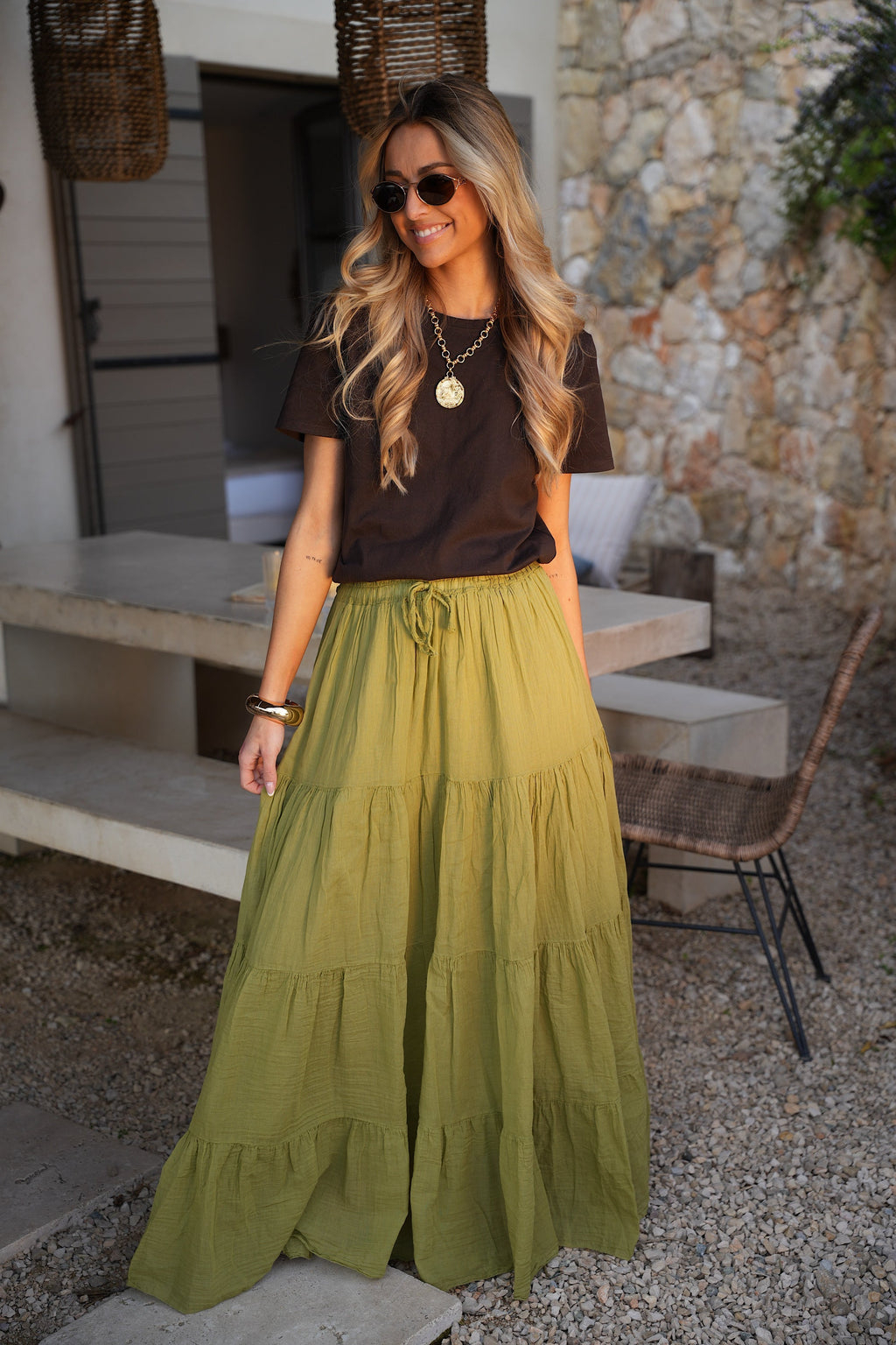 Jupe Longue Chloé - Olive