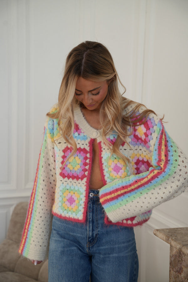 Gilet En Crochet Oliane - Coloré