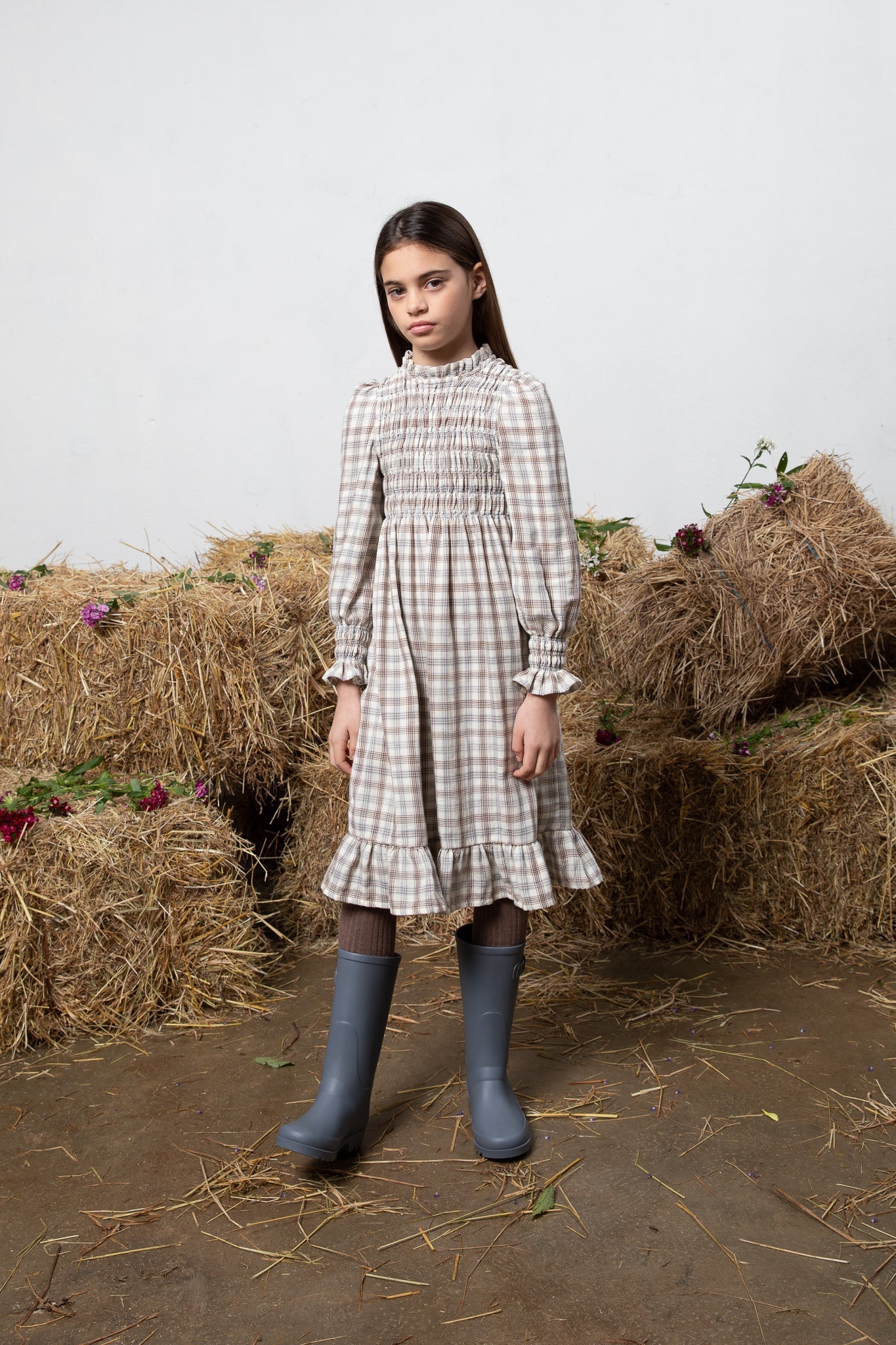 Robe Valery Nature Check-6 Ans - Enfant