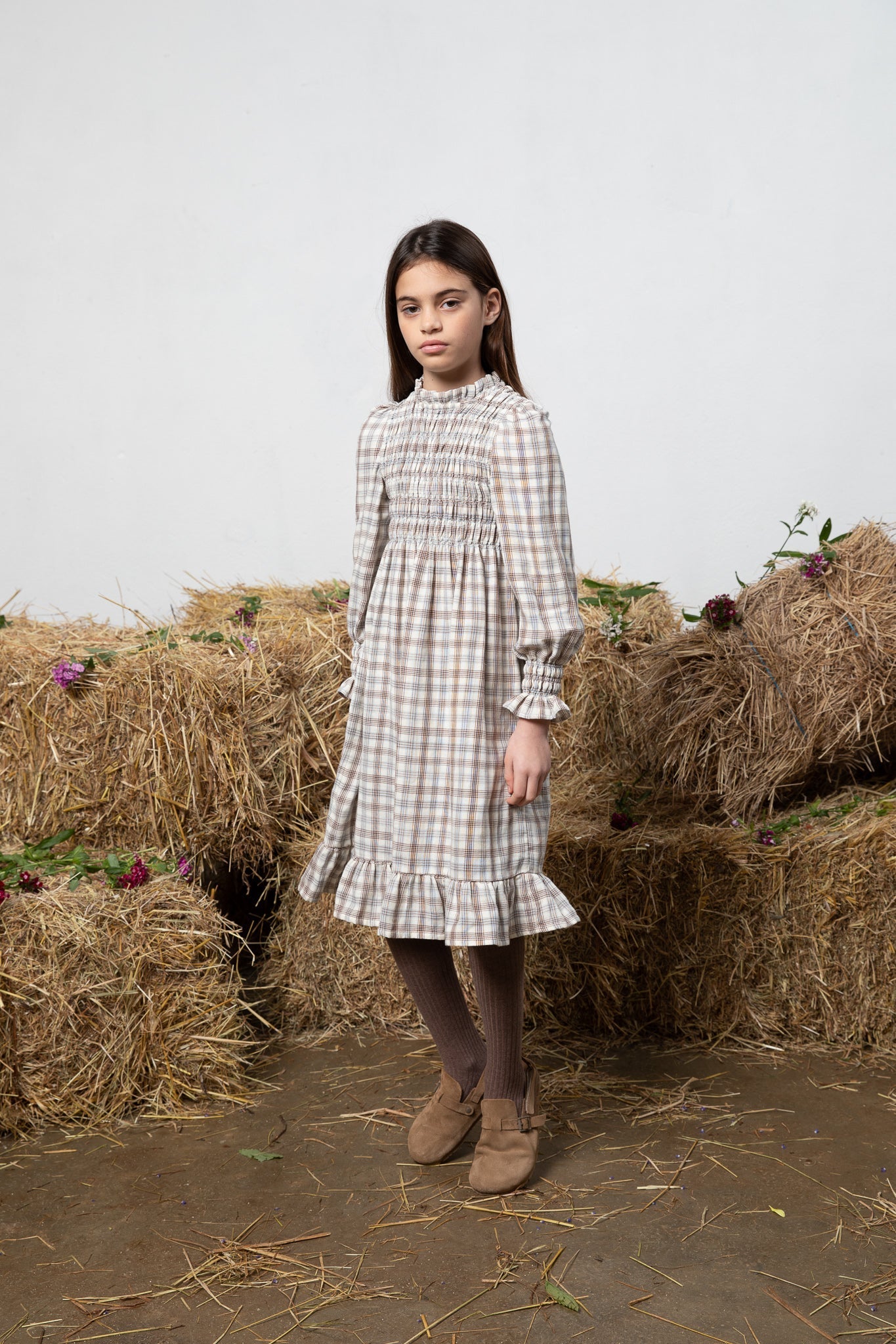 Robe Valery Nature Check-6 Ans - Enfant