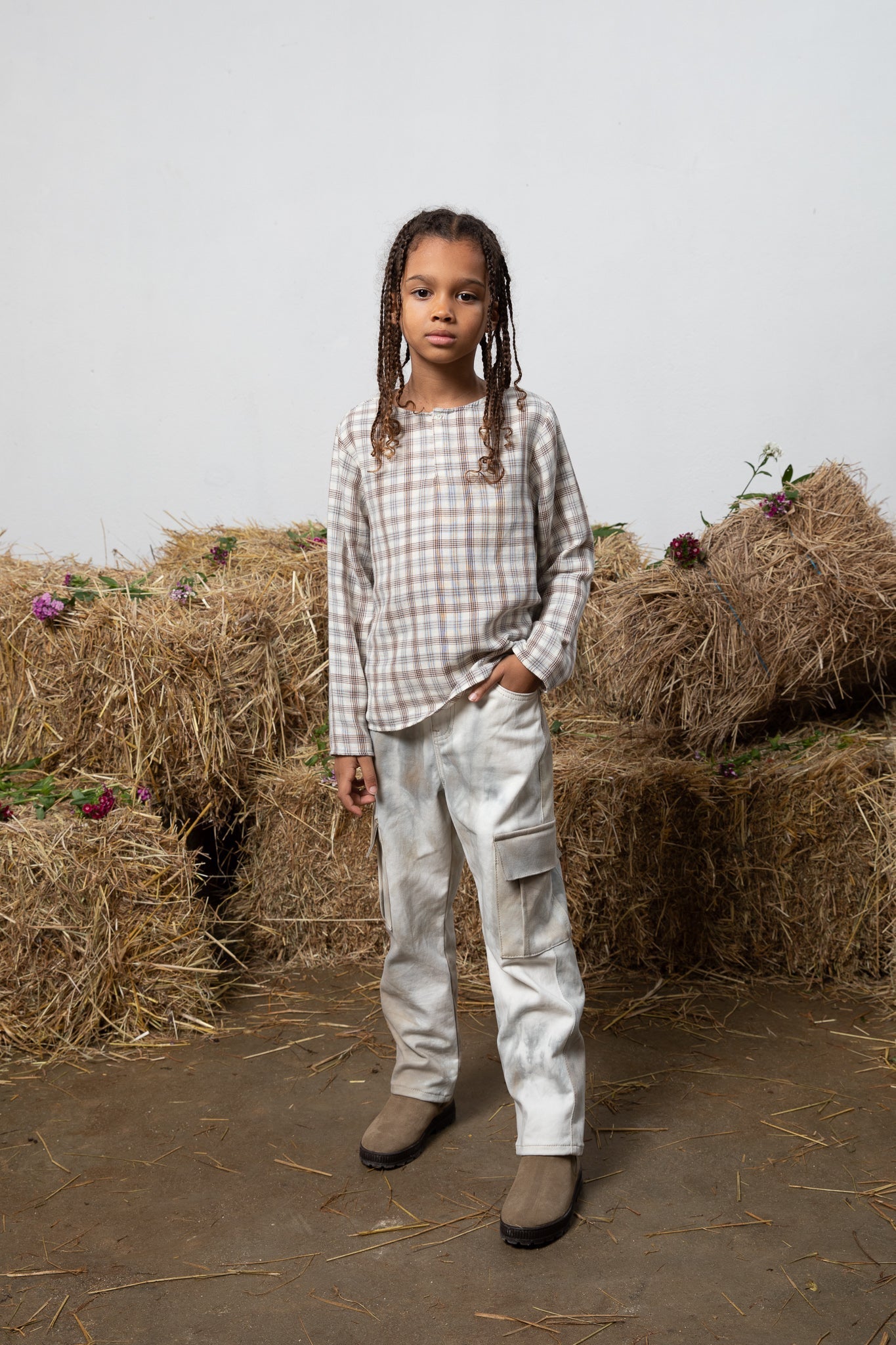 Chemise Oliver À Carreaux Naturels - Enfant