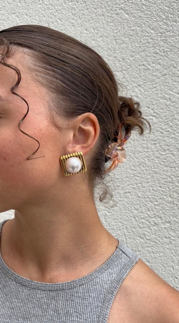 Boucles D'Oreilles Squared Pearl