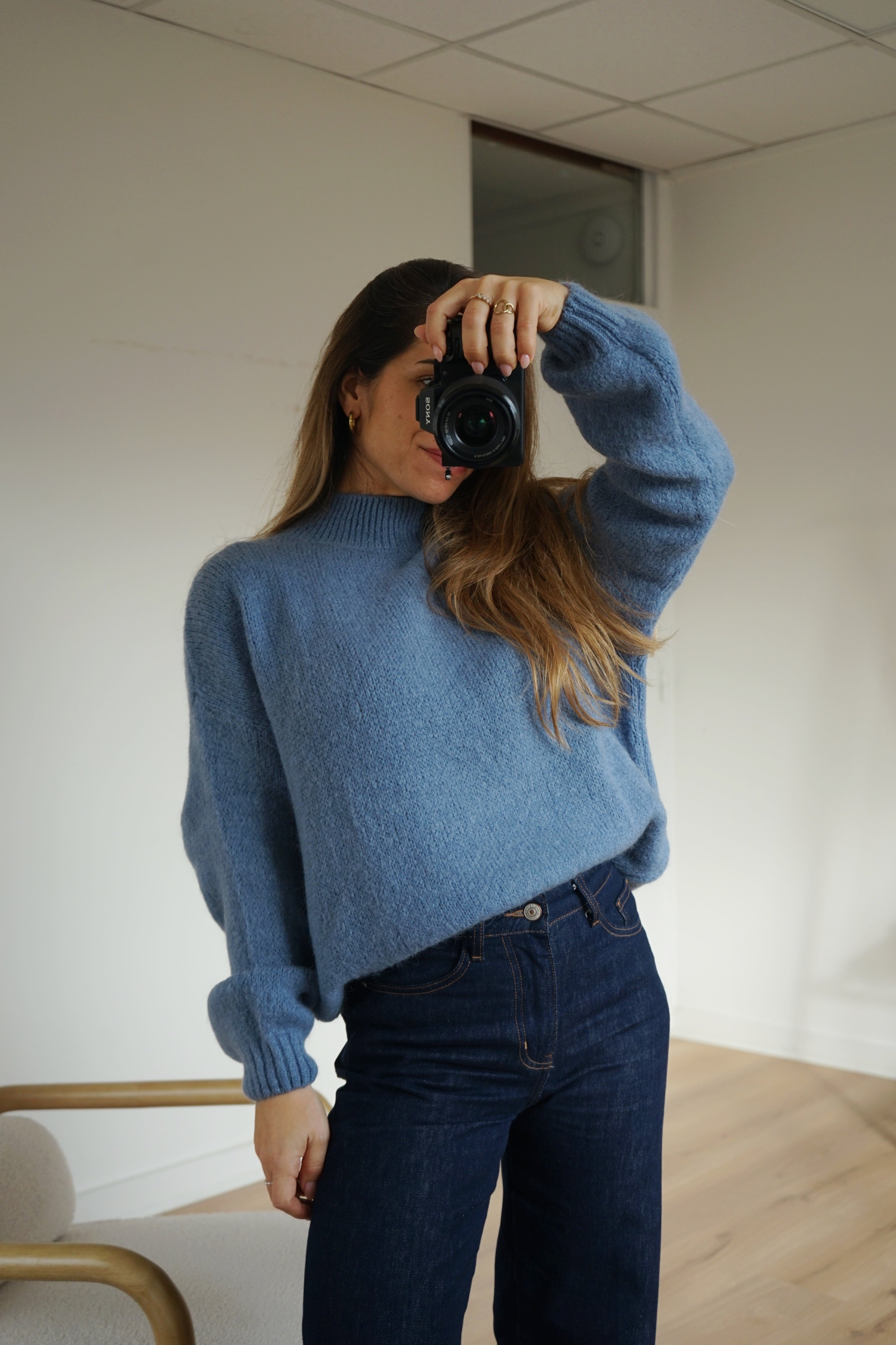 Pull En Maille À Col Rond Hortense Bleu