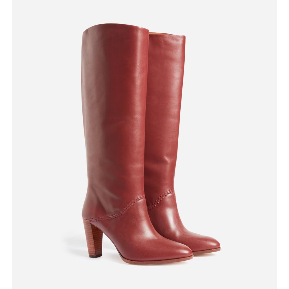 Bottes En Cuir - Acajou