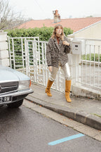 MANTEAU COURT LUNO LÉOPARD - PLUME PARIS - La mode en précommande