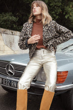 MANTEAU COURT LUNO LÉOPARD - PLUME PARIS - La mode en précommande
