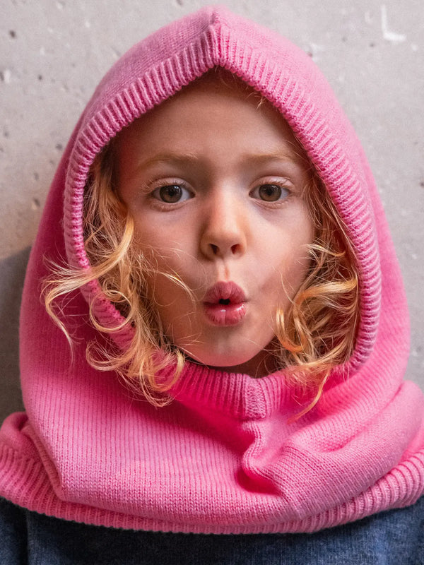 La Cagoule 100% Laine Rose Bonbon