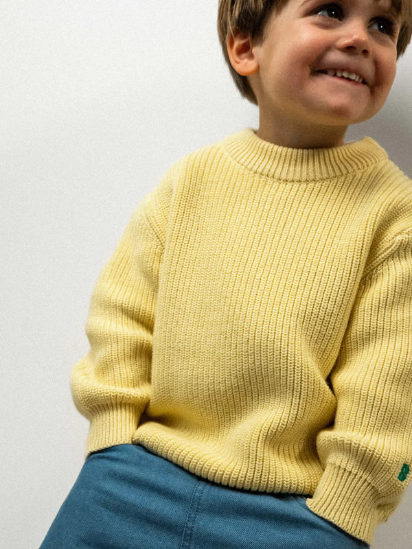 Le Pull 100% Coton Bio Jaune Banane