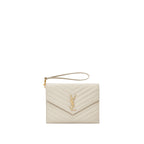 Saint Laurent - Sac Cassandre Matelassé Pouch - Femme - White